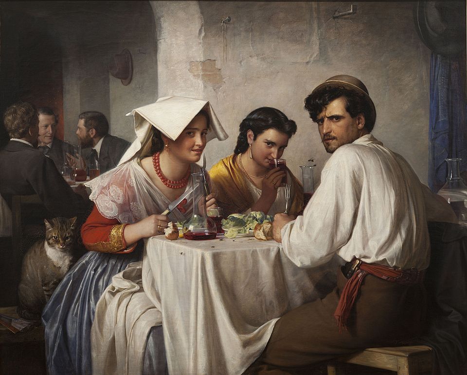 Dans une osteria romaine, Carl Heinrich Bloch