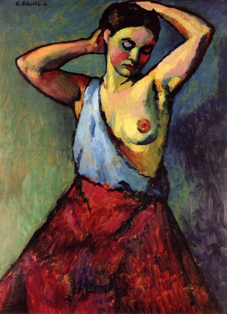 La Jeune Femme à la jupe rouge, Adolf Erbslöh