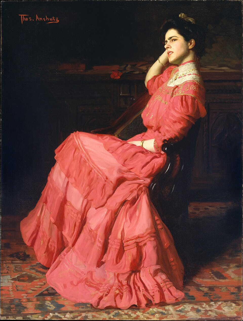 Une rose, Thomas Pollock Anshutz