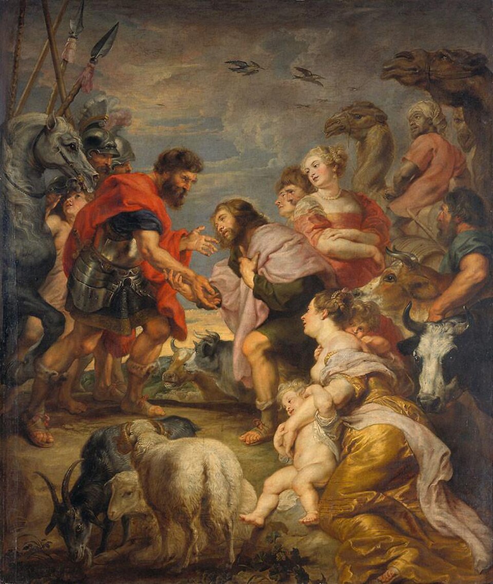 La Réconciliation d'Ésaü et Jacob, Jan van den Hoecke