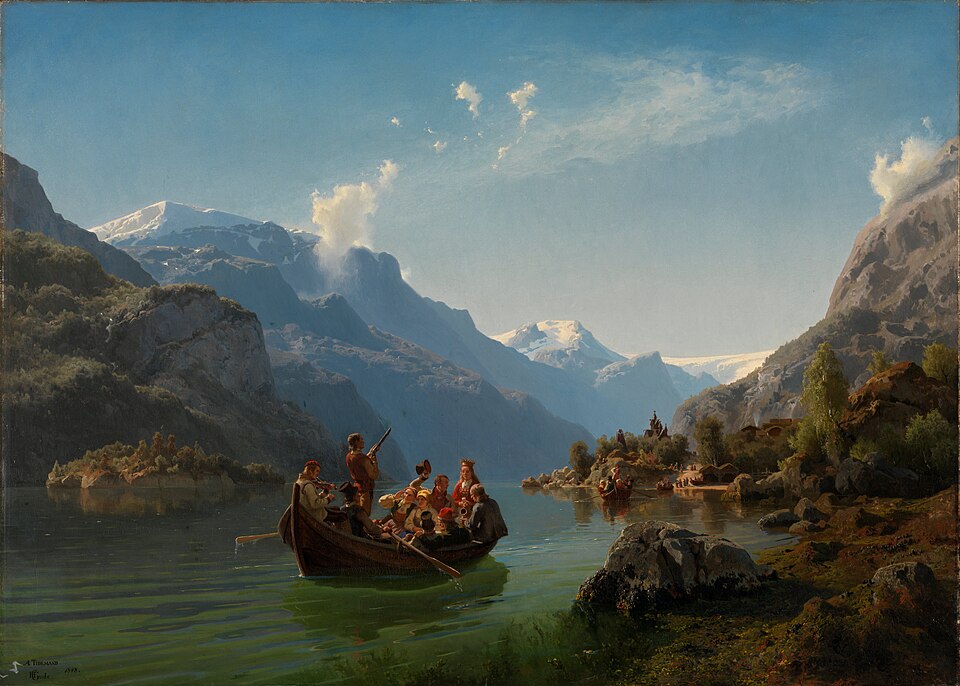 Procession nuptiale sur le Hardangerfjord, Adolph Tidemand