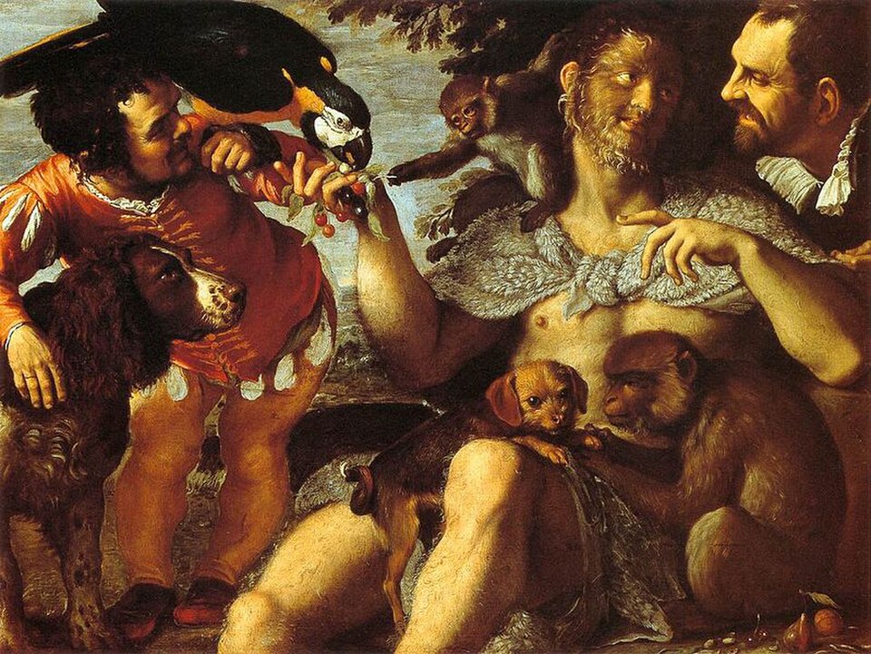Triple portrait, Agostino Carracci