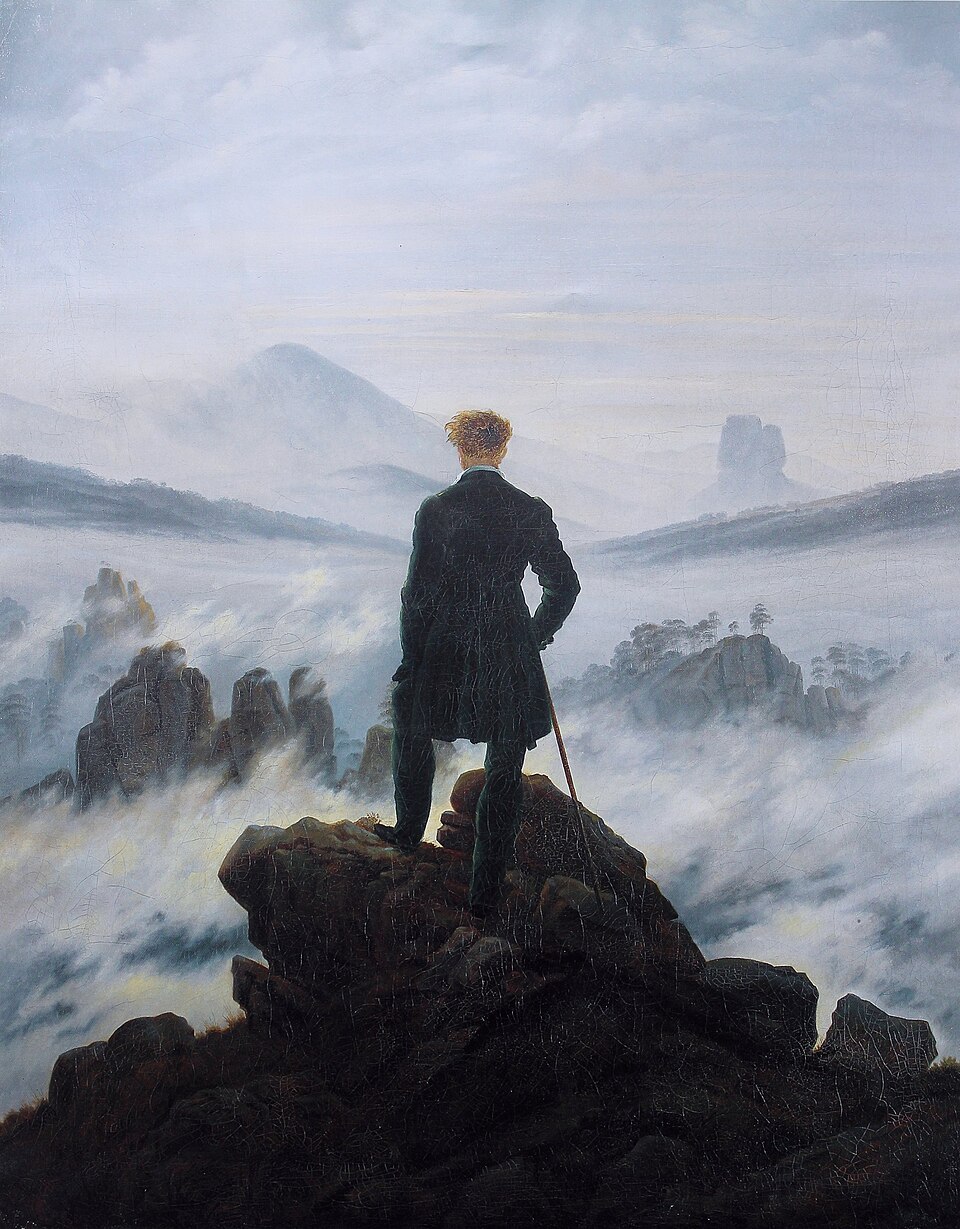 Le Voyageur contemplant une mer de nuages, Caspar David Friedrich