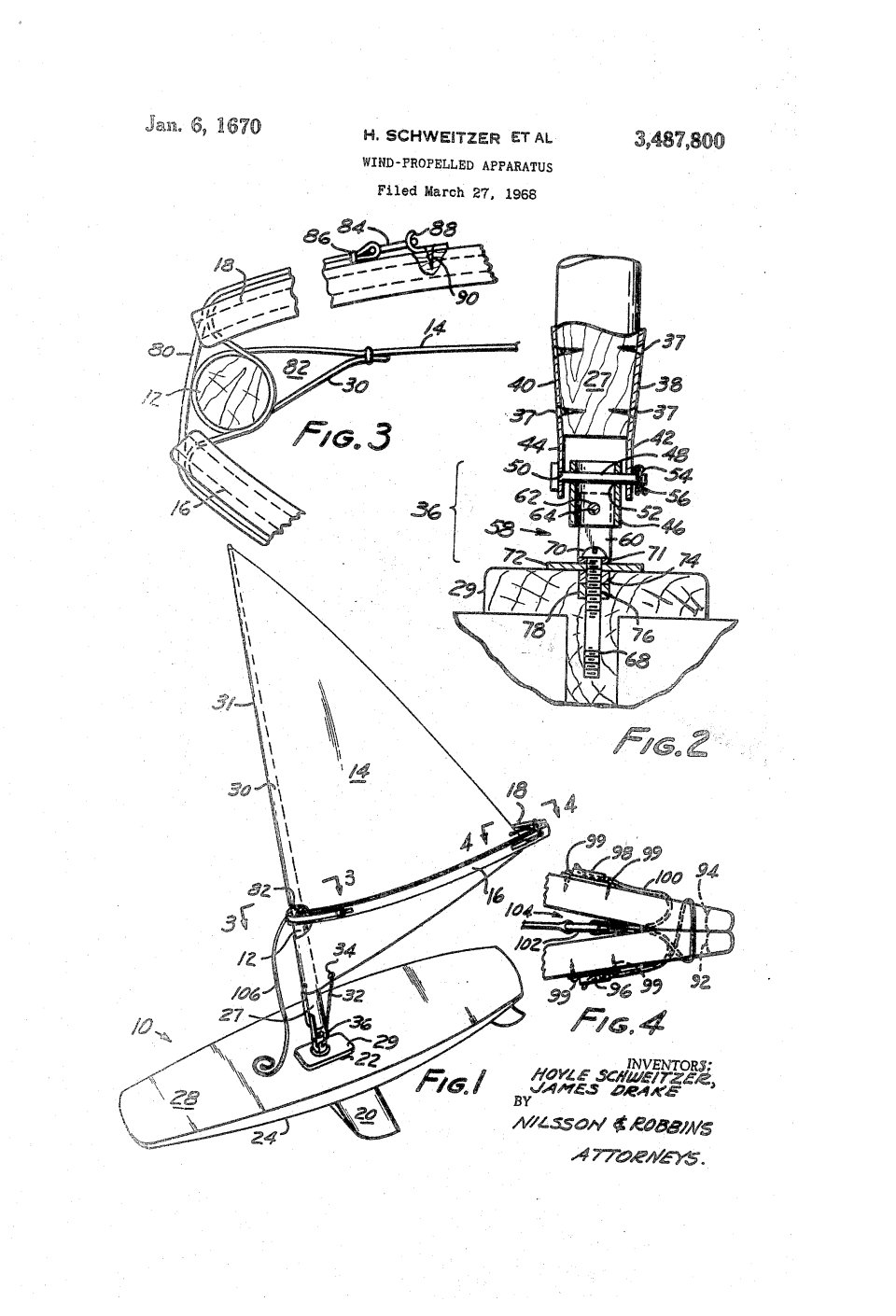 La planche à voile, Jim Drake et Hoyle Schweitzer