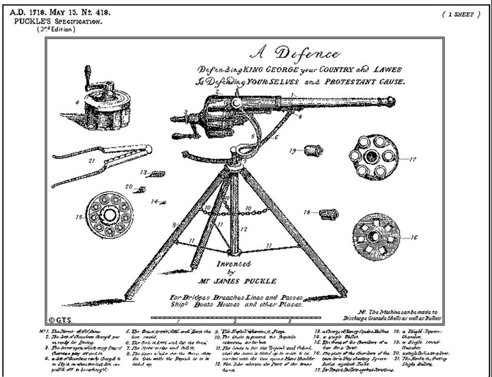 Le fusil à tourelle Puckle, James Puckle