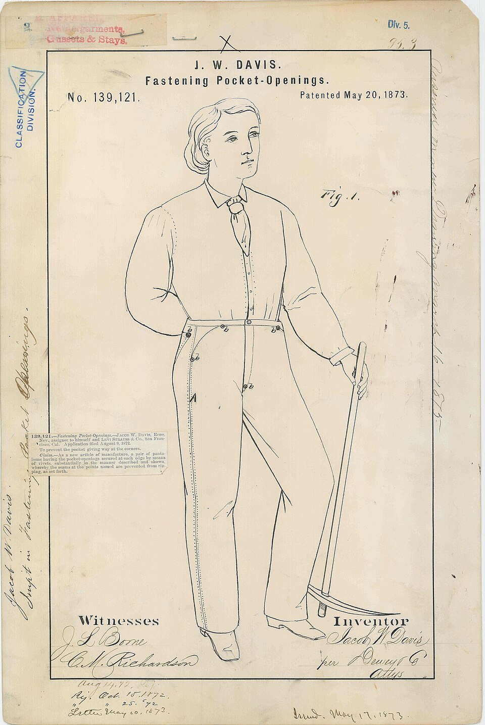 Le jean à rivets, Levi Strauss et Jacob Davis
