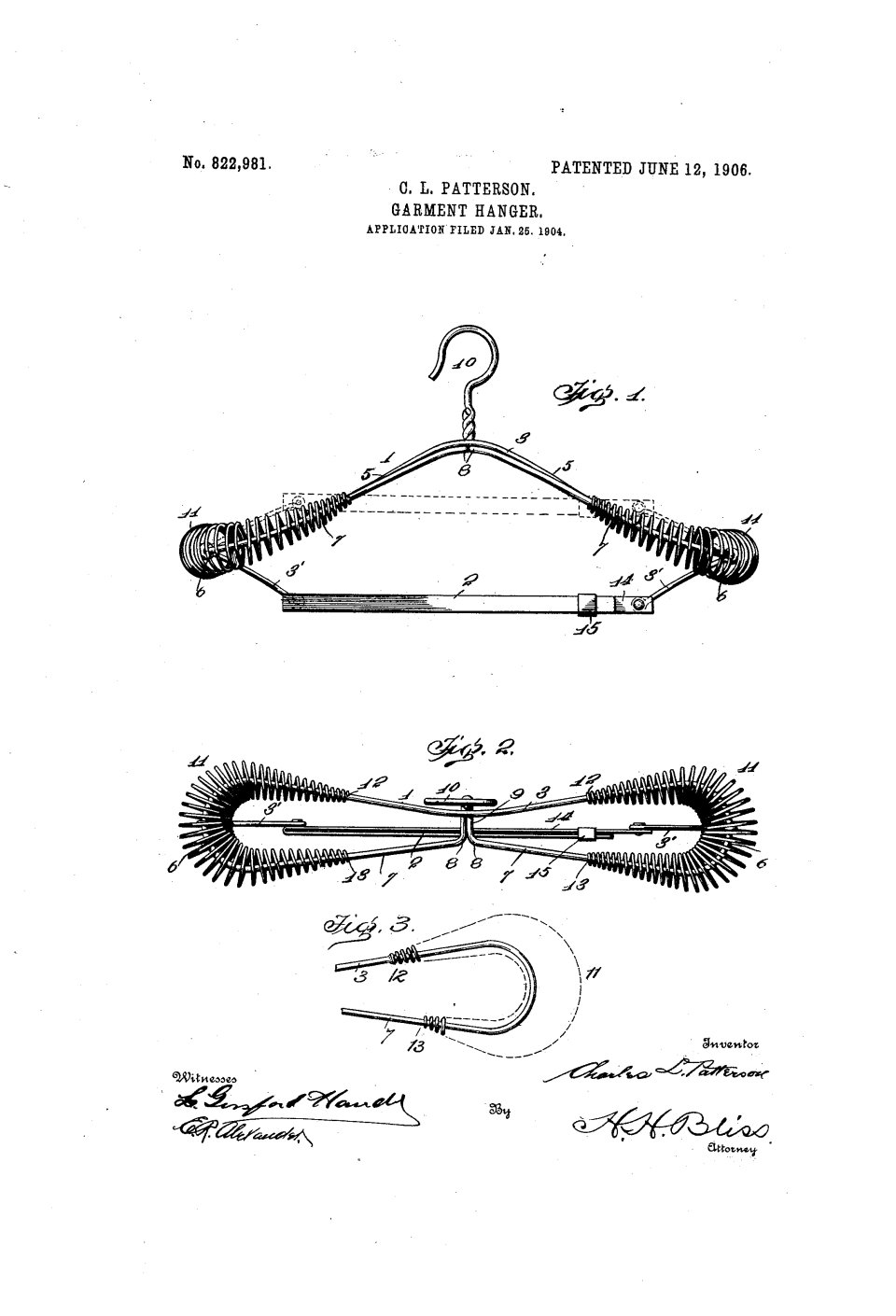 Le cintre en fil métallique, John B. Timberlake (invention attribuée à l'ouvrier Albert J. Parkhouse)