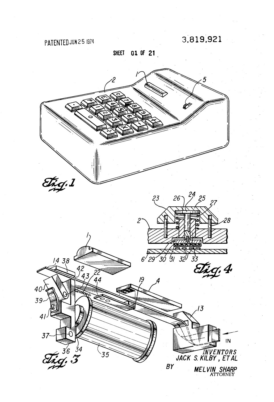 La calculatrice de poche, Jack Kilby, Jerry Merryman et James Van Tassel