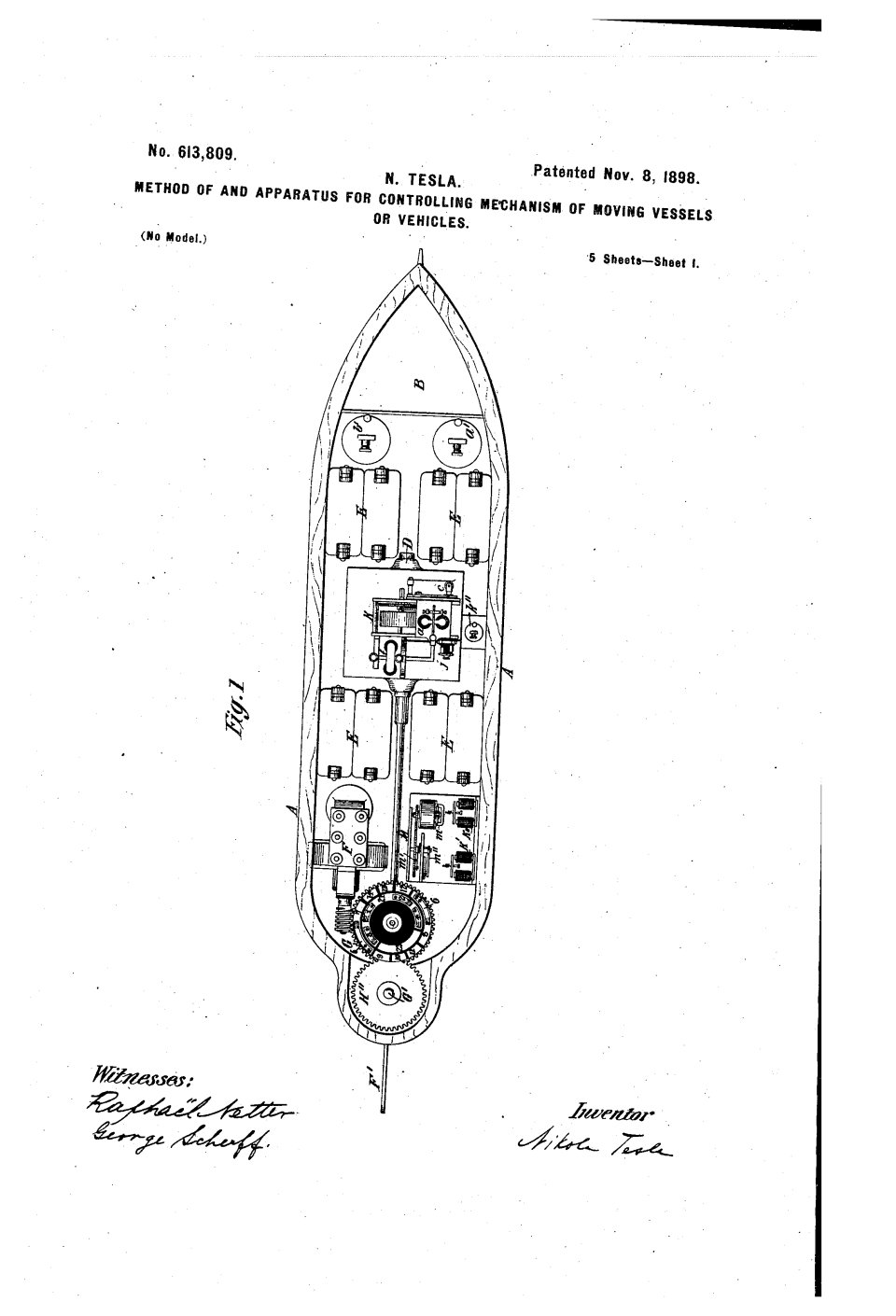 Le télé-automate (bateau radiocommandé), Nikola Tesla