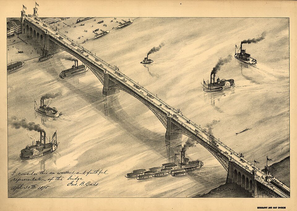 Le pont Eads (premier grand pont en acier), James Buchanan Eads