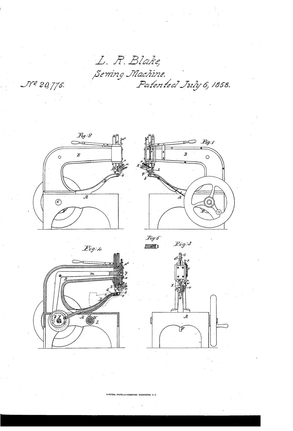 La machine à coudre les semelles (cousu Blake), Lyman Reed Blake