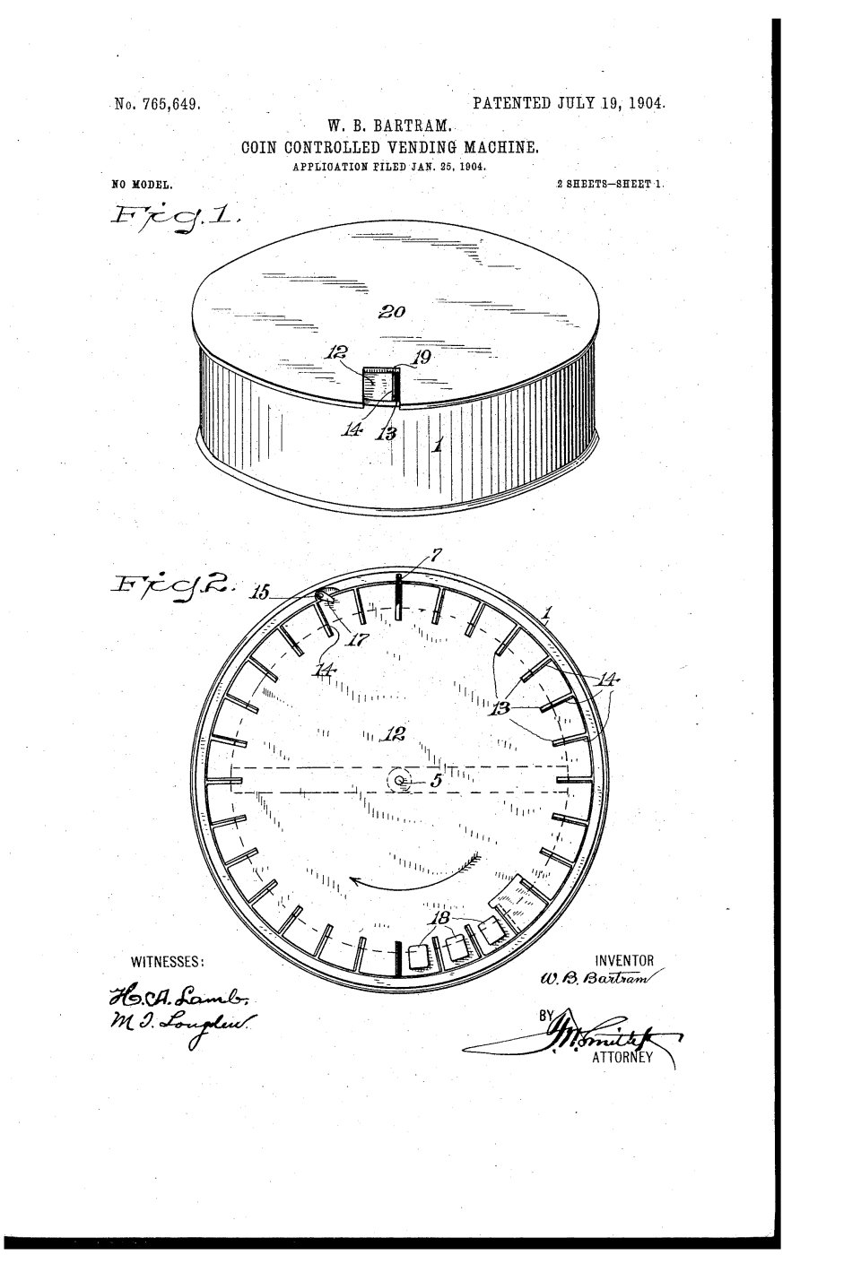 Le distributeur automatique à pièces, Charles H. Elmore
