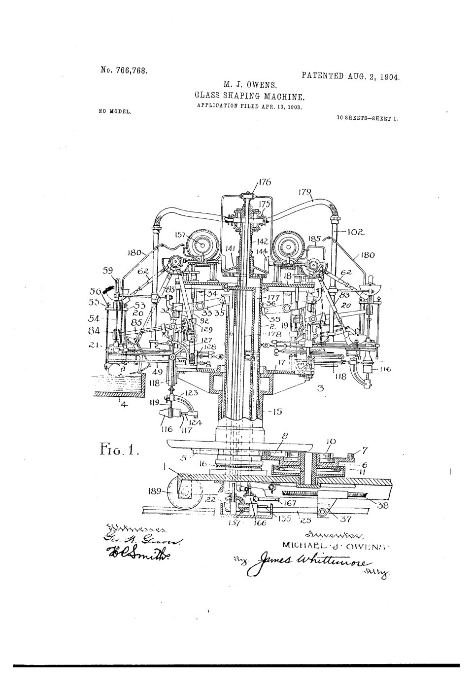 La machine automatique à souffler le verre, Michael Owens
