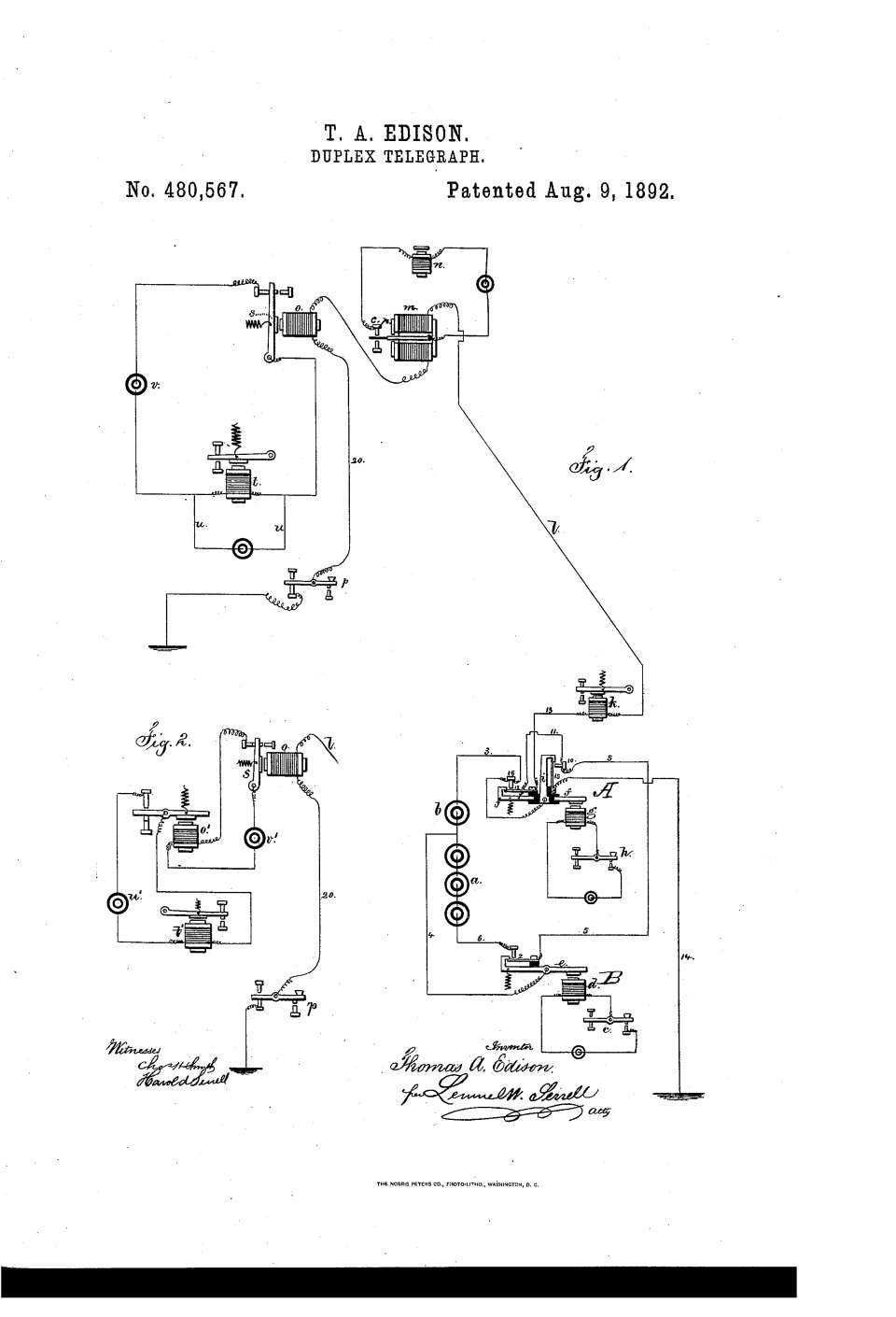Le télégraphe duplex, Thomas Edison