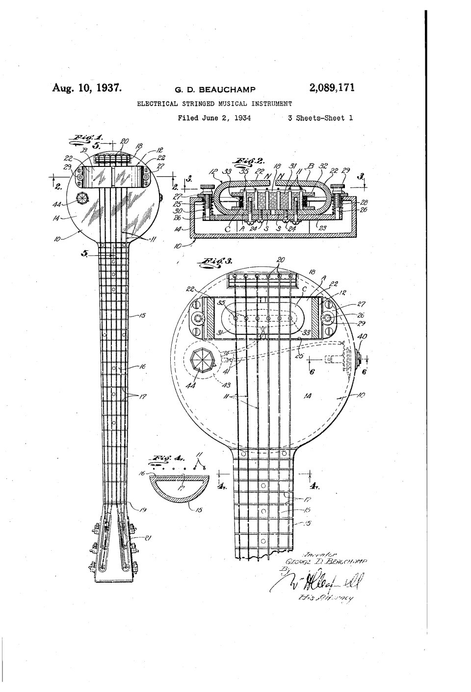 La guitare électrique « Frying Pan », George Beauchamp