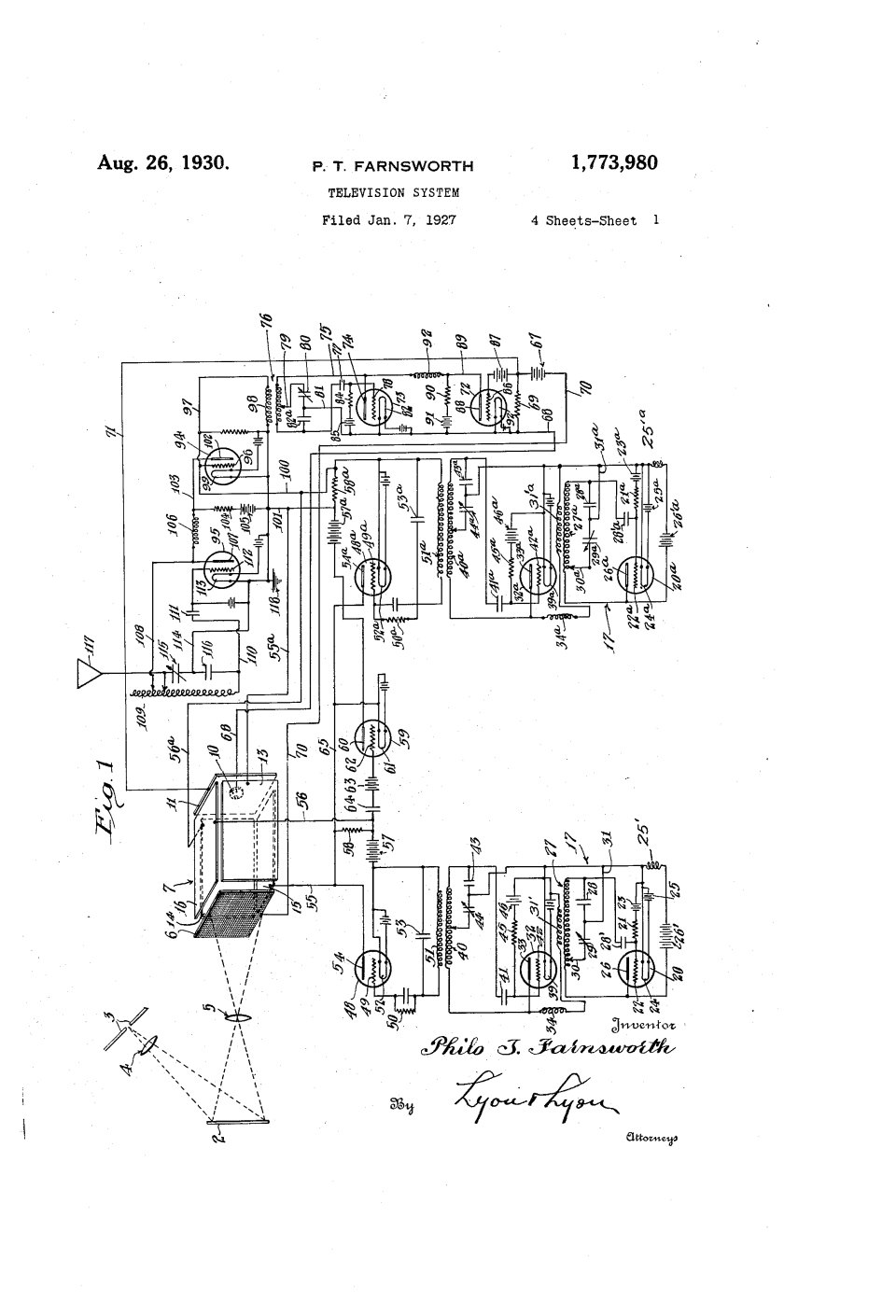 Le système de télévision électronique, Philo Farnsworth