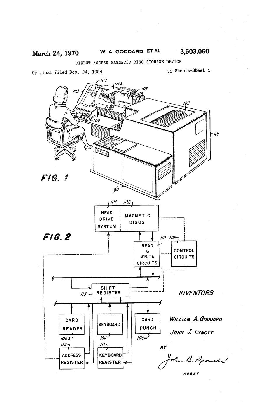 Le disque dur, William Goddard et John Lynott (IBM)