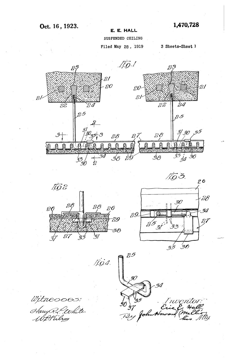 Le faux plafond suspendu, Eric E. Hall