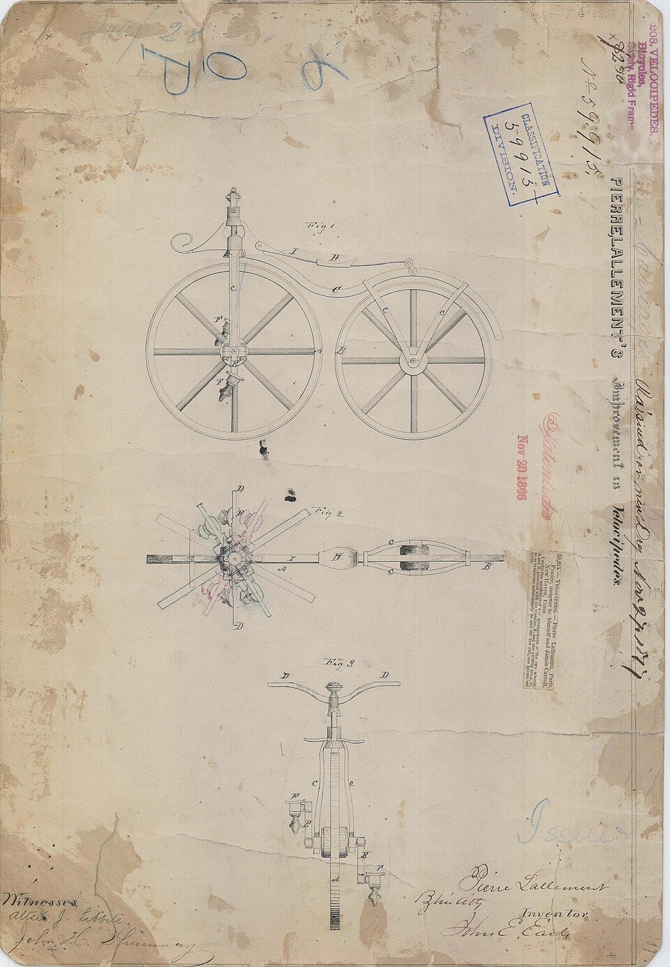 Le vélocipède à pédales, Pierre Lallement