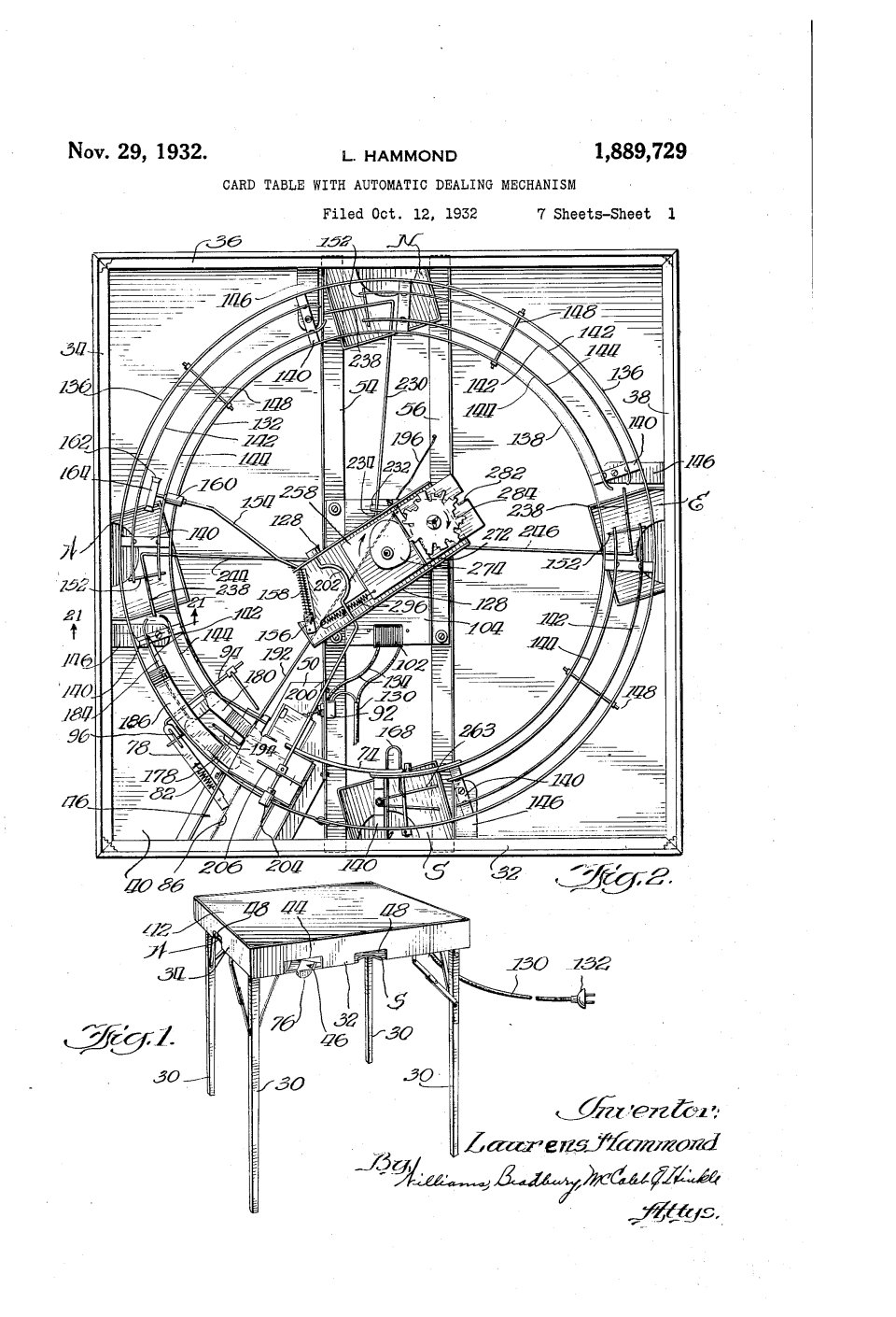 La table de bridge à donne automatique, Laurens Hammond