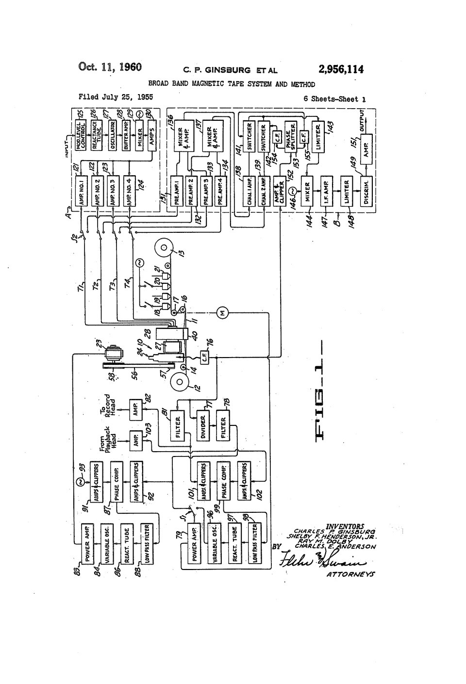 Le magnétoscope, Charles Ginsburg et Ray Dolby (Ampex)