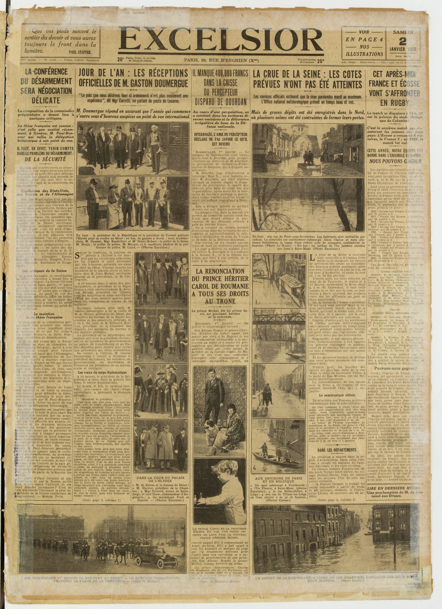 Excelsior — 2 janvier 1926