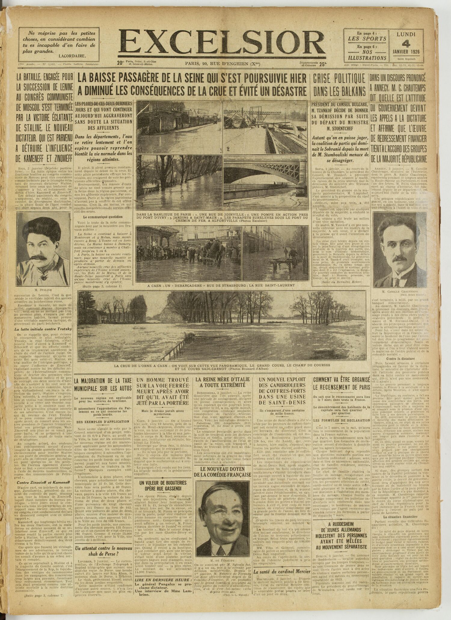 Excelsior — 4 janvier 1926