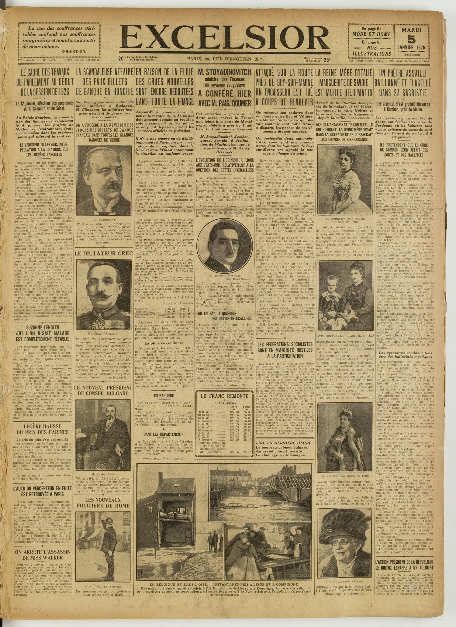 Excelsior — 5 janvier 1926