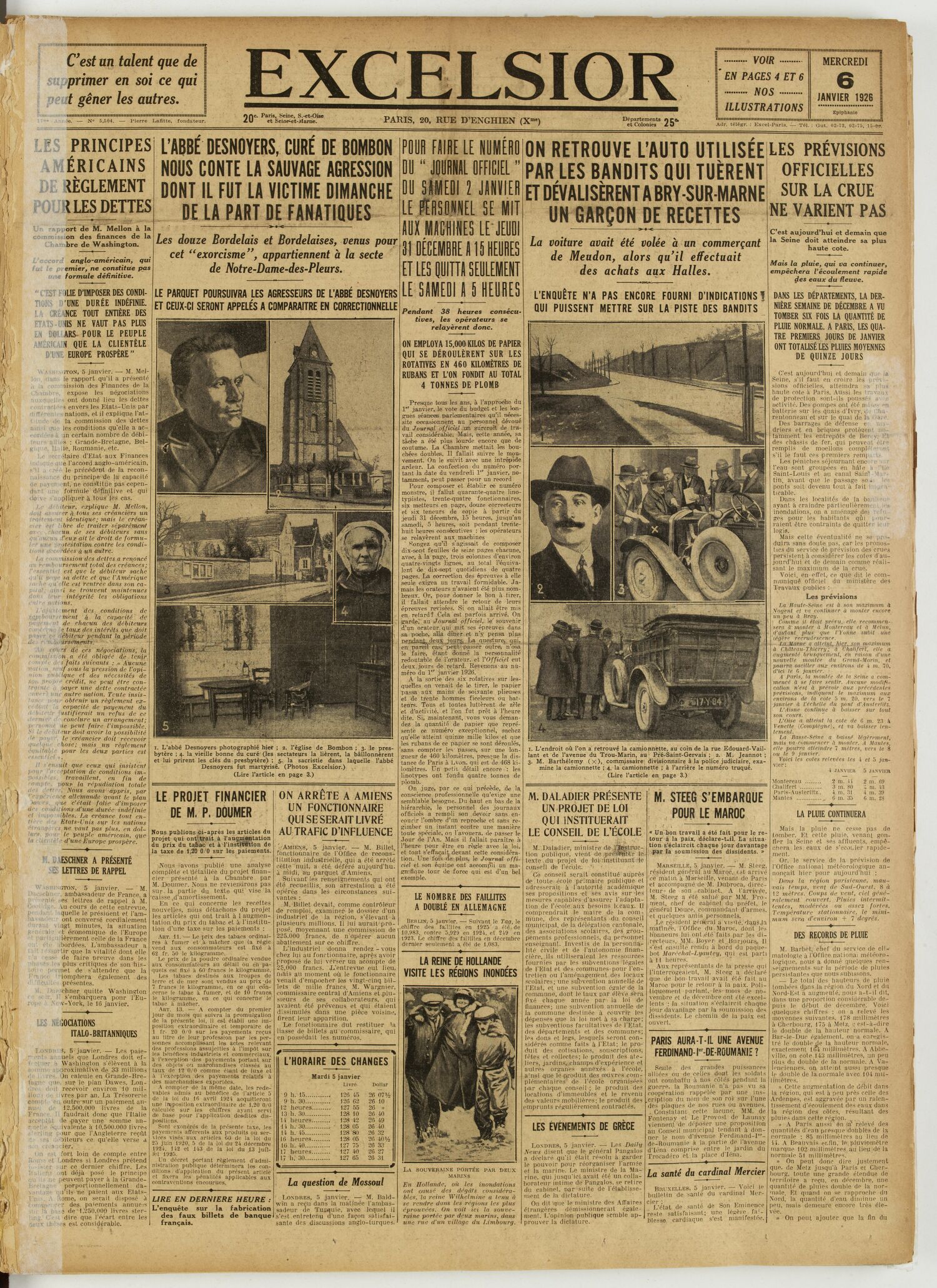 Excelsior — 6 janvier 1926