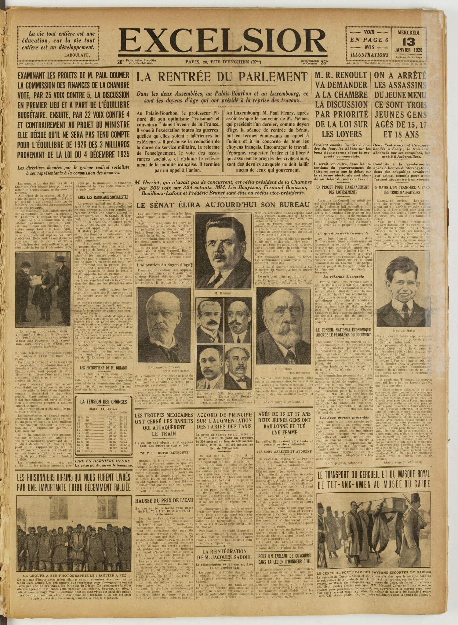 Excelsior — 13 janvier 1926