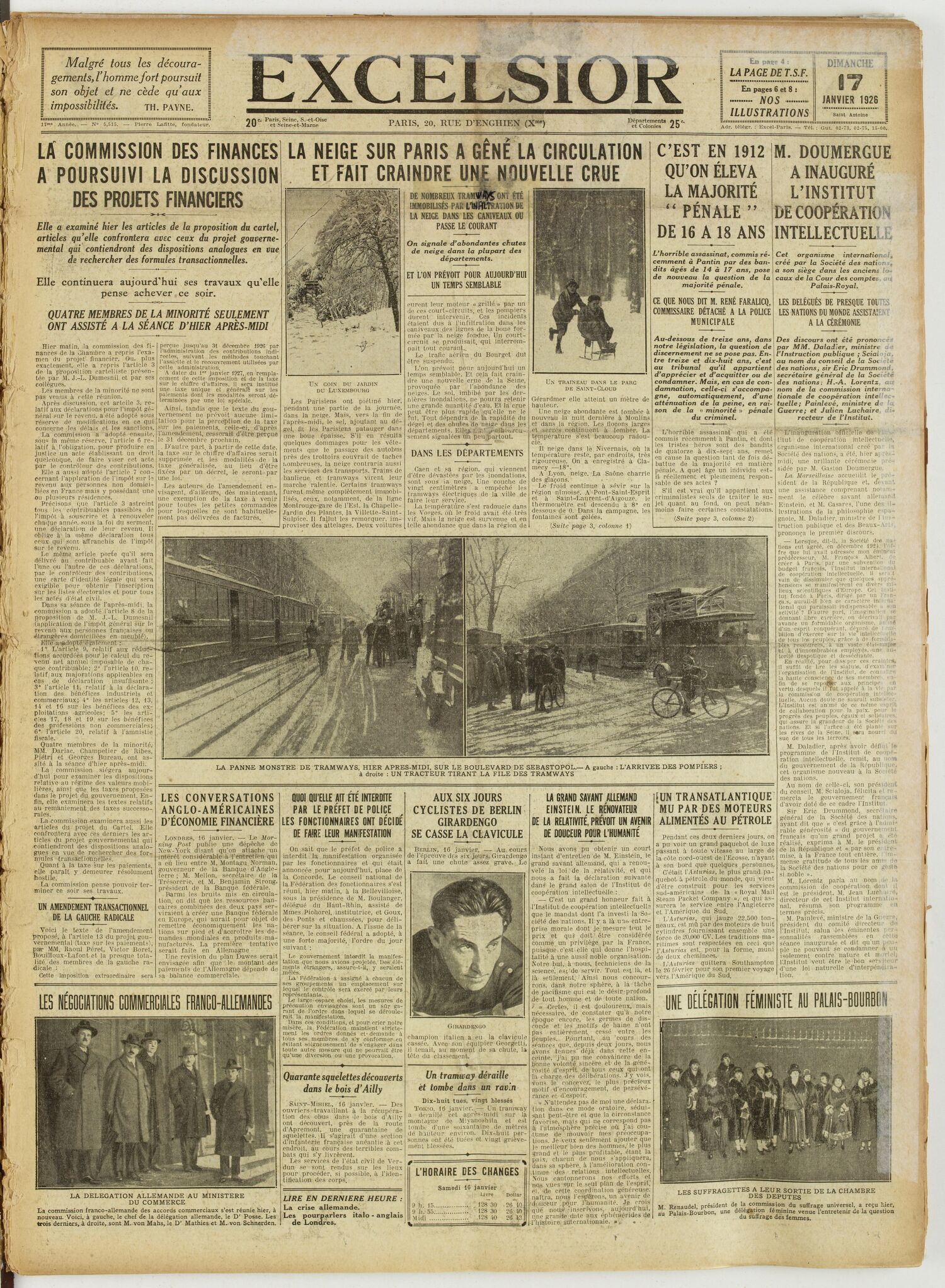 Excelsior — 17 janvier 1926