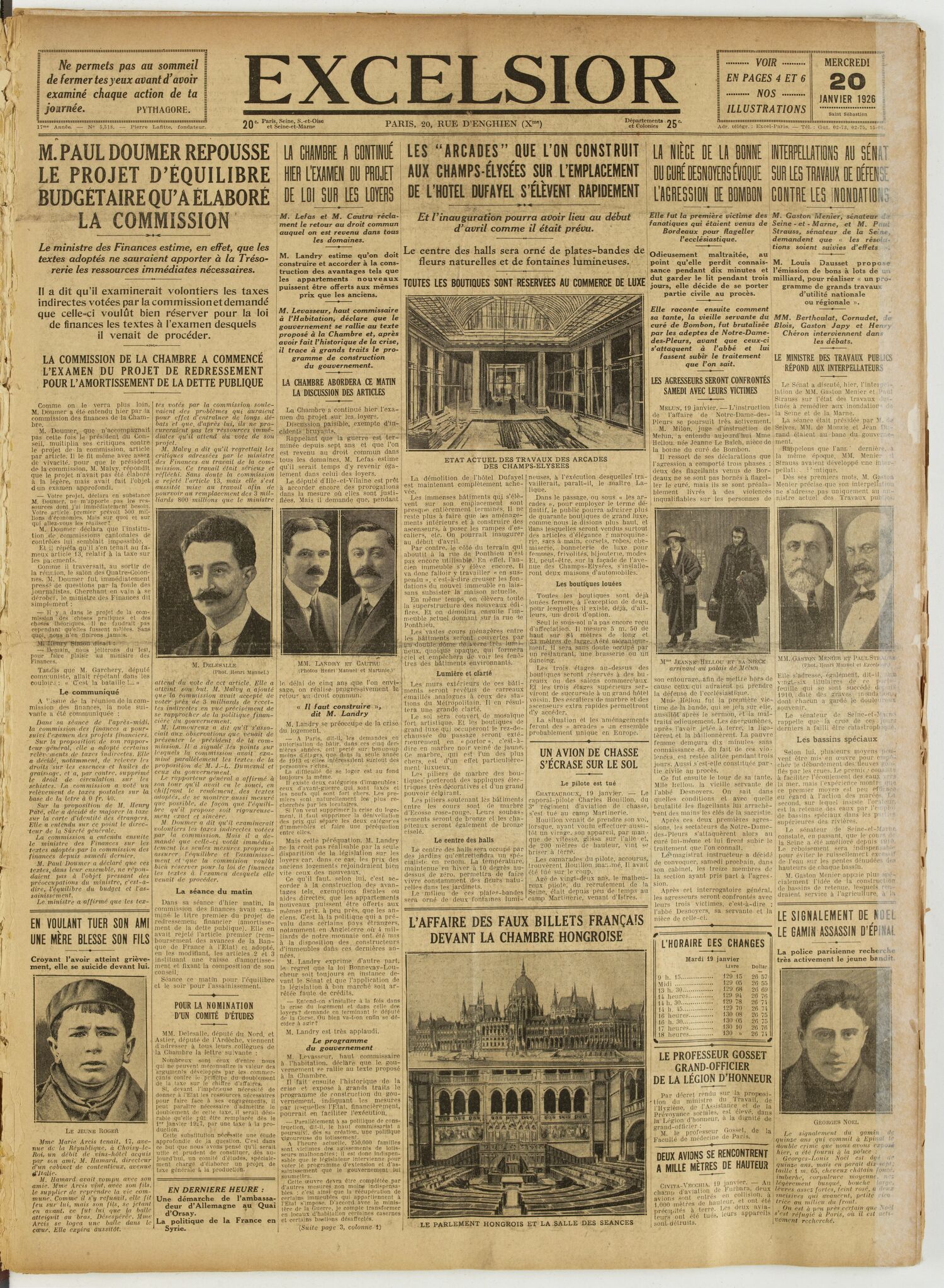 Excelsior — 20 janvier 1926