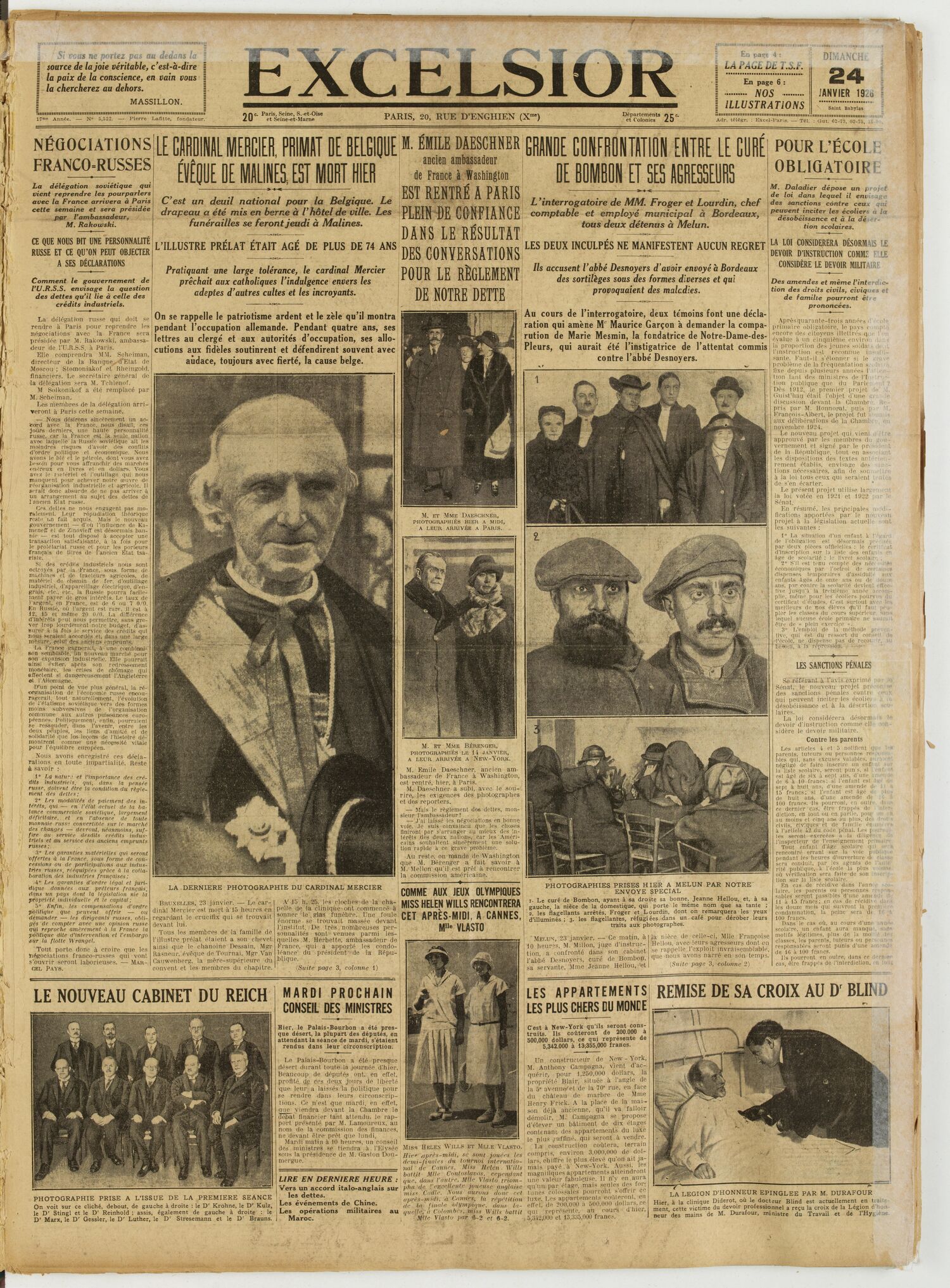 Excelsior — 24 janvier 1926