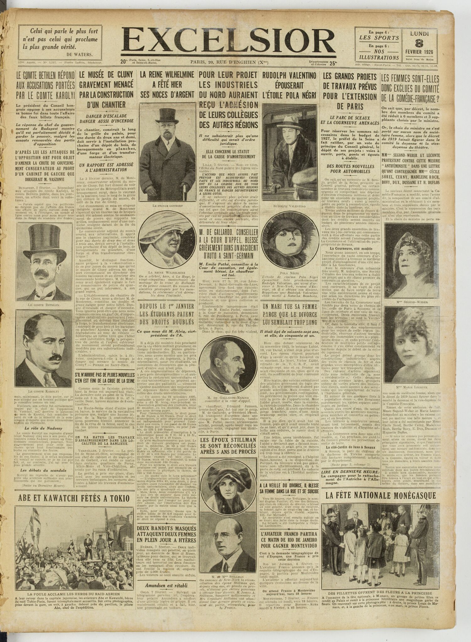 Excelsior — 8 février 1926