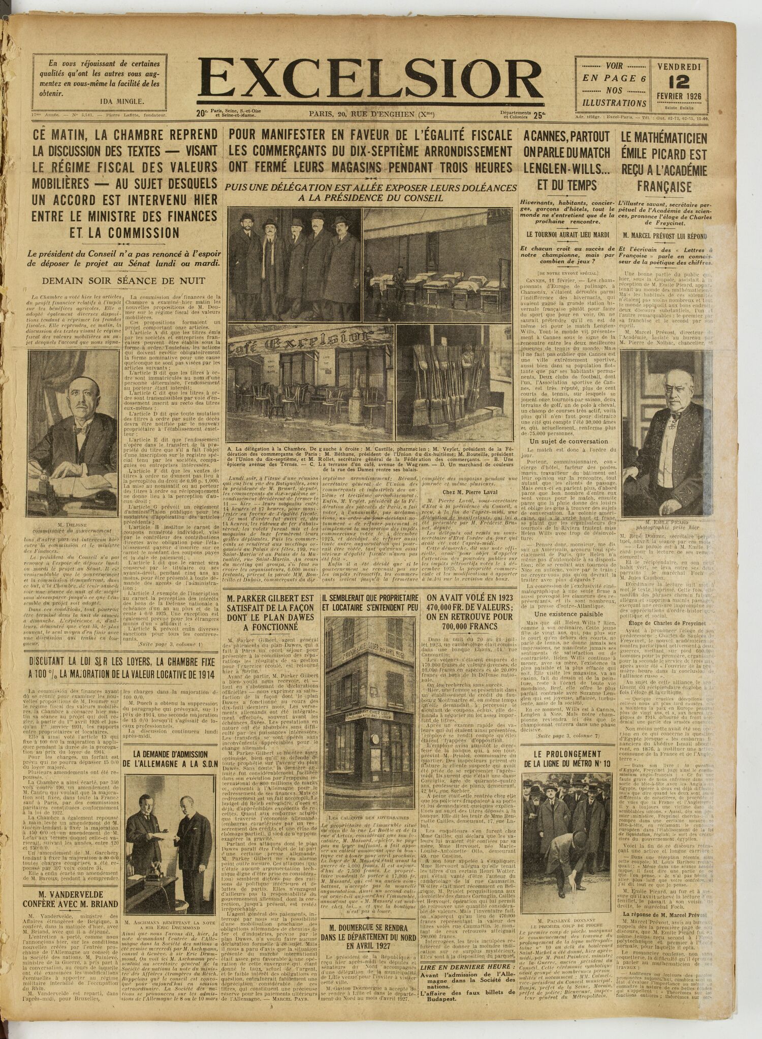 Excelsior — 12 février 1926