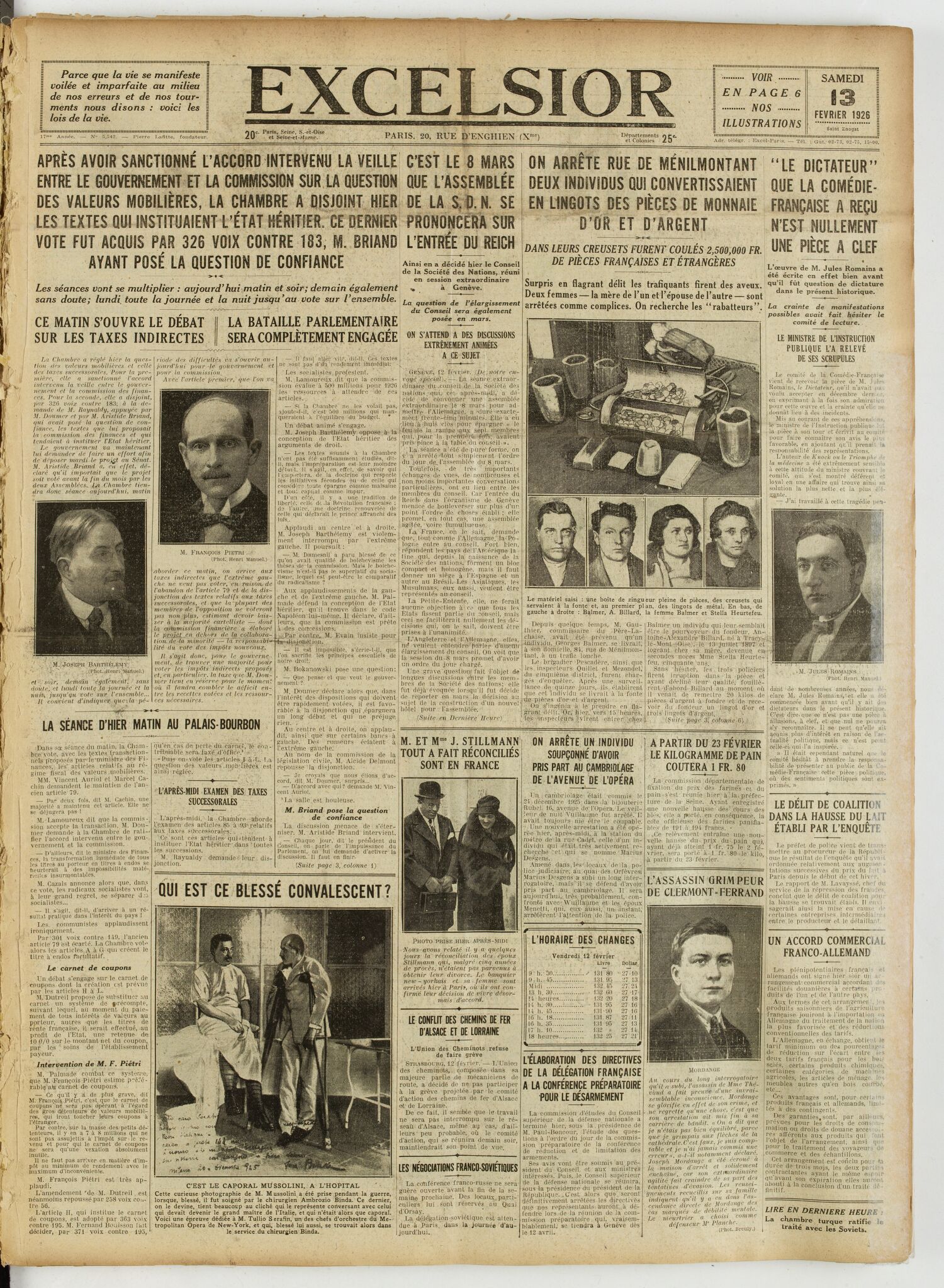 Excelsior — 13 février 1926