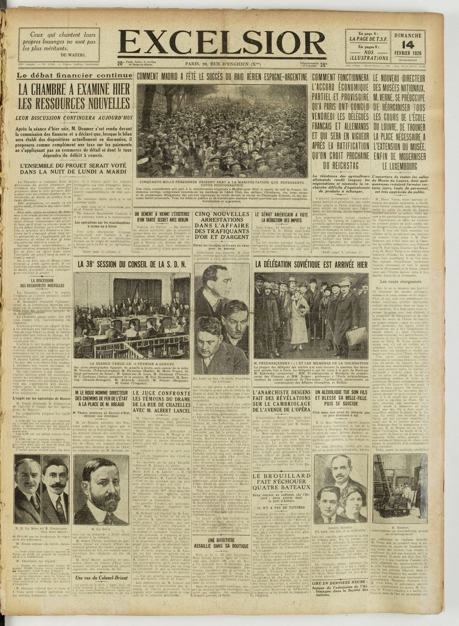 Excelsior — 14 février 1926