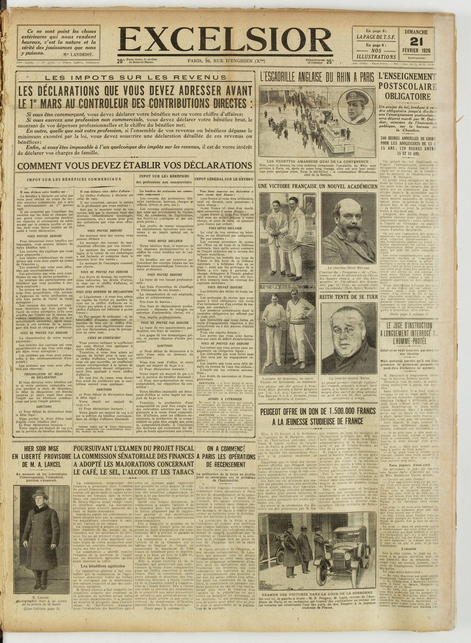 Excelsior — 21 février 1926