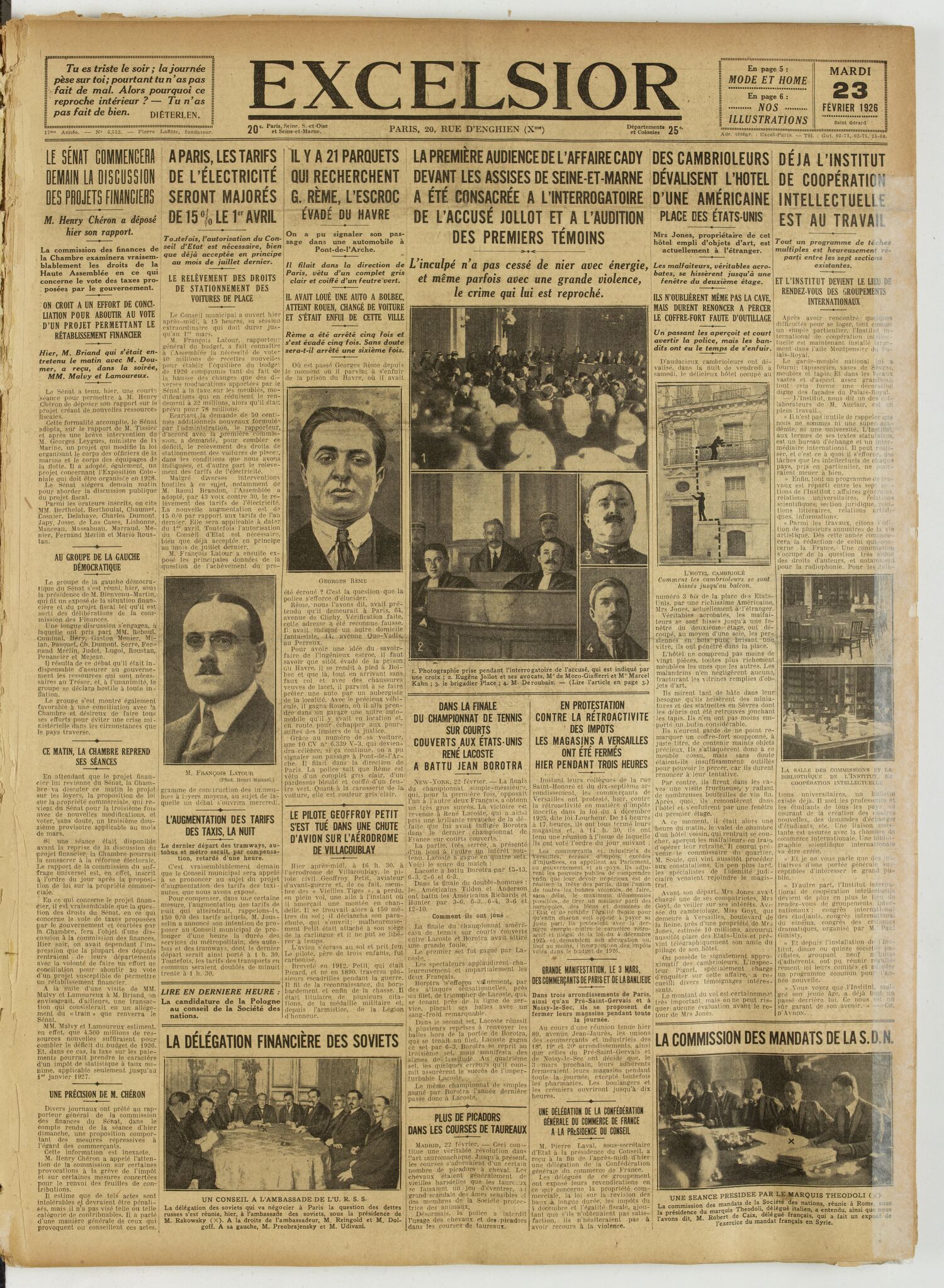 Excelsior — 23 février 1926