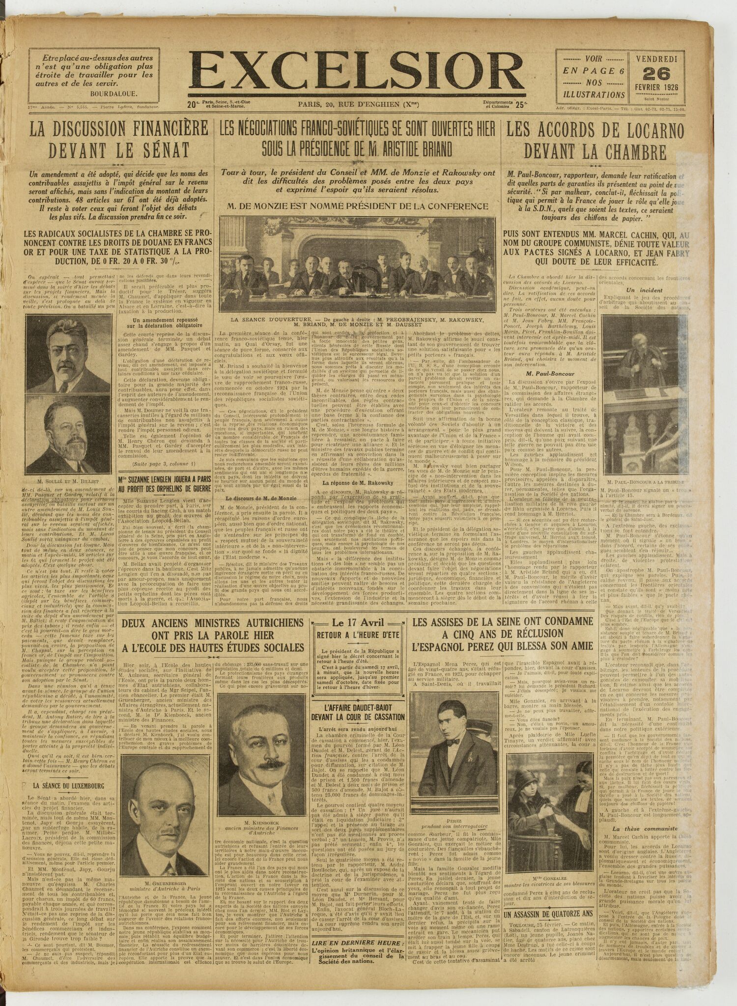 Excelsior — 26 février 1926