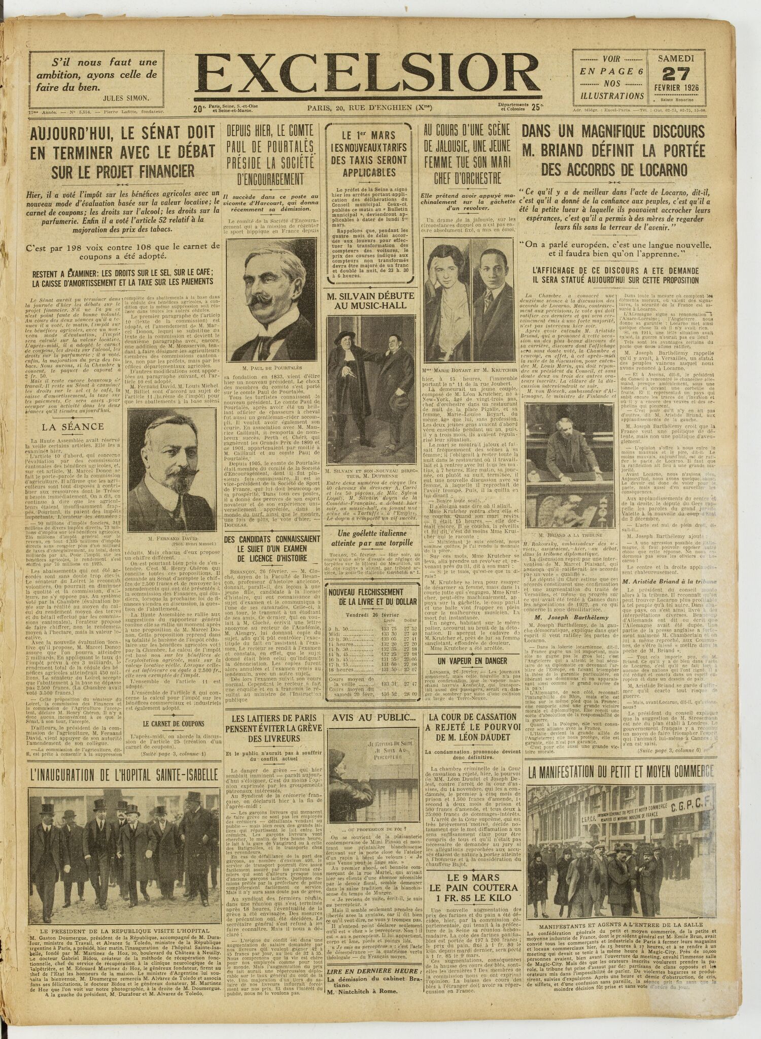 Excelsior — 27 février 1926