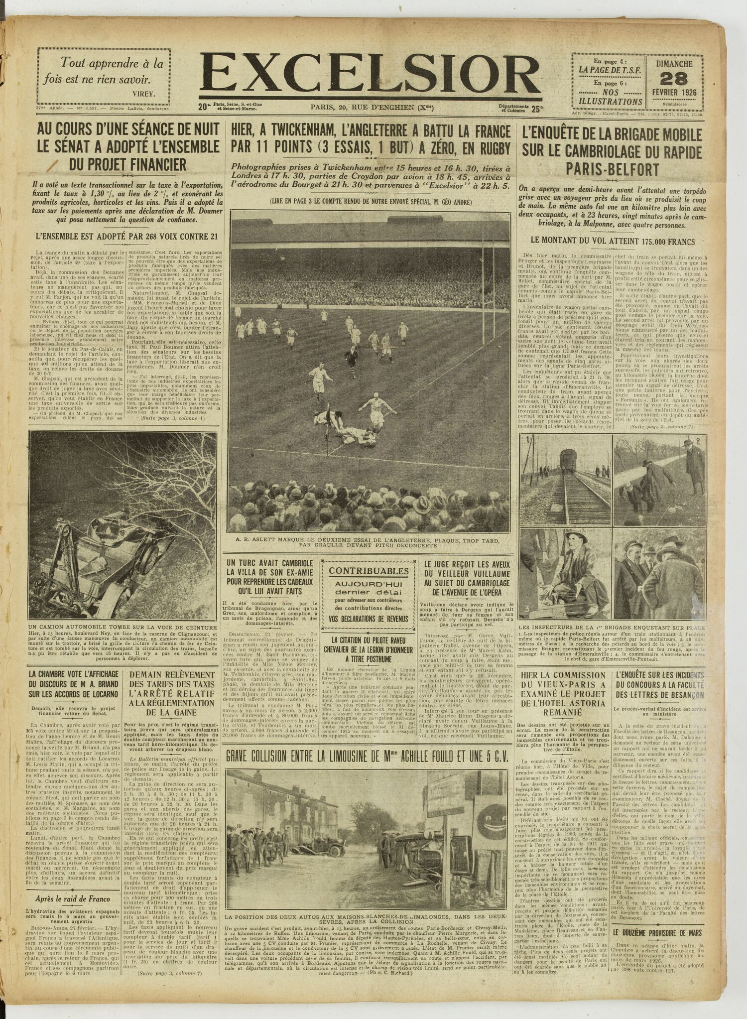 Excelsior — 28 février 1926