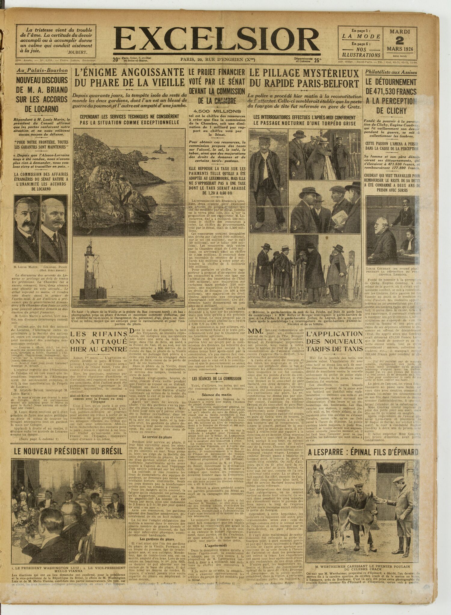 Excelsior — 2 mars 1926