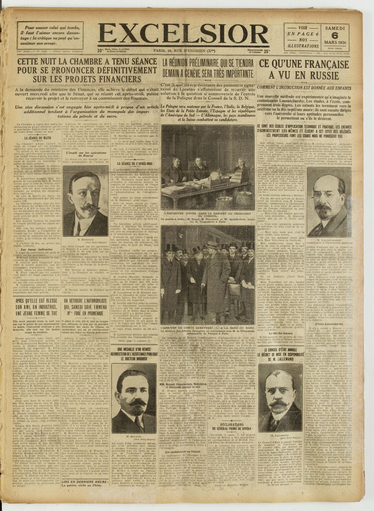 Excelsior — 6 mars 1926