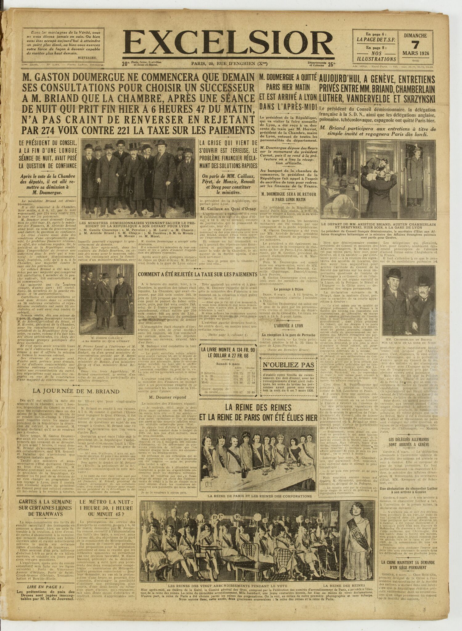 Excelsior — 7 mars 1926