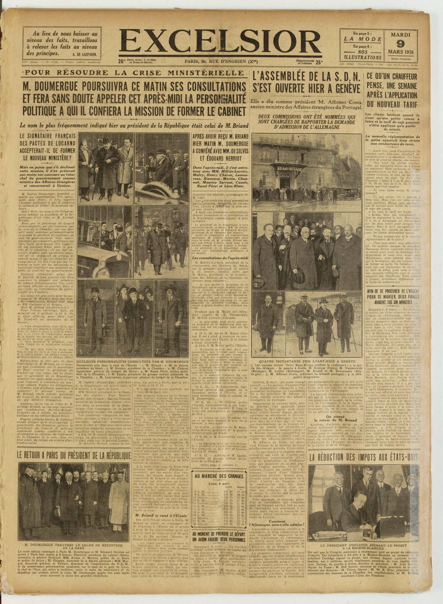 Excelsior — 9 mars 1926