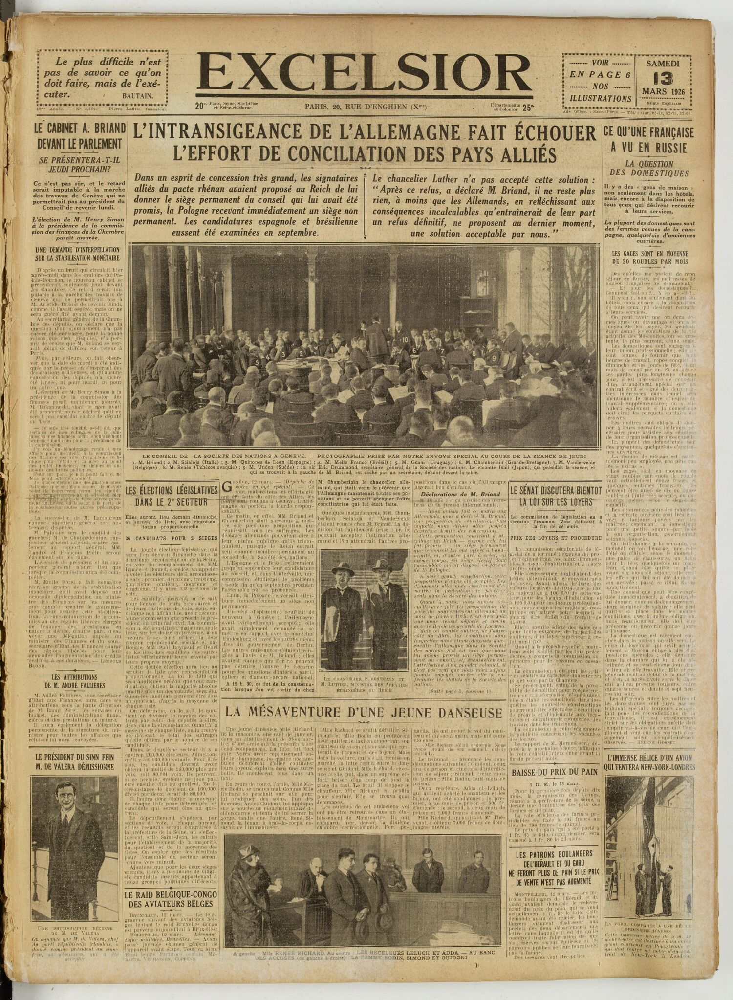 Excelsior — 13 mars 1926