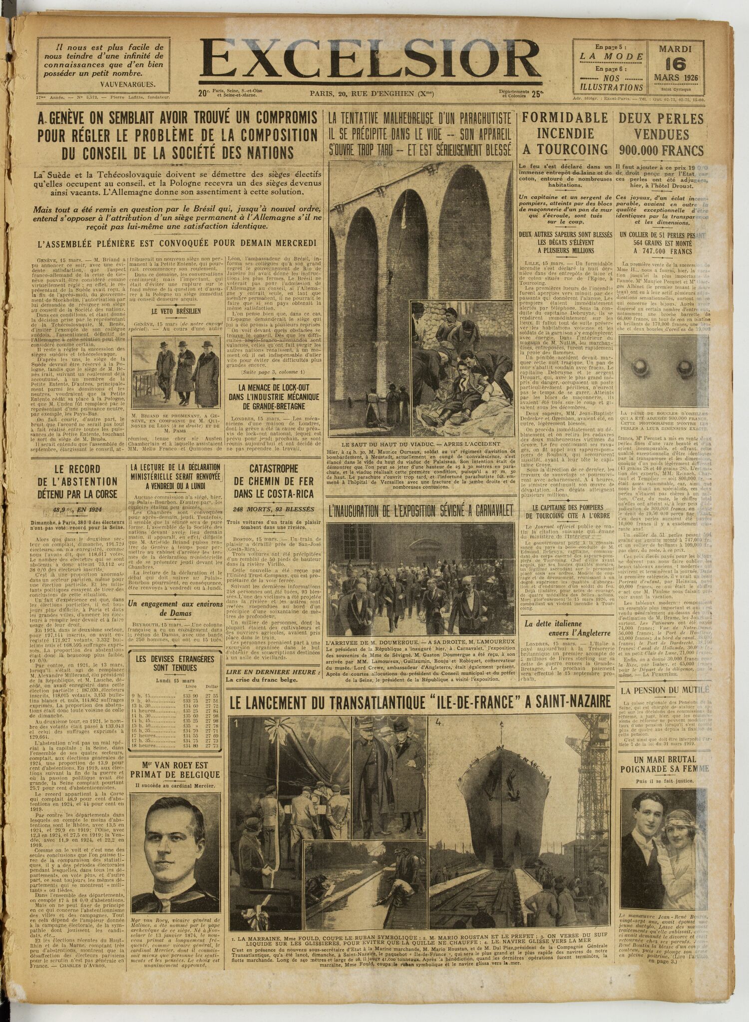 Excelsior — 16 mars 1926