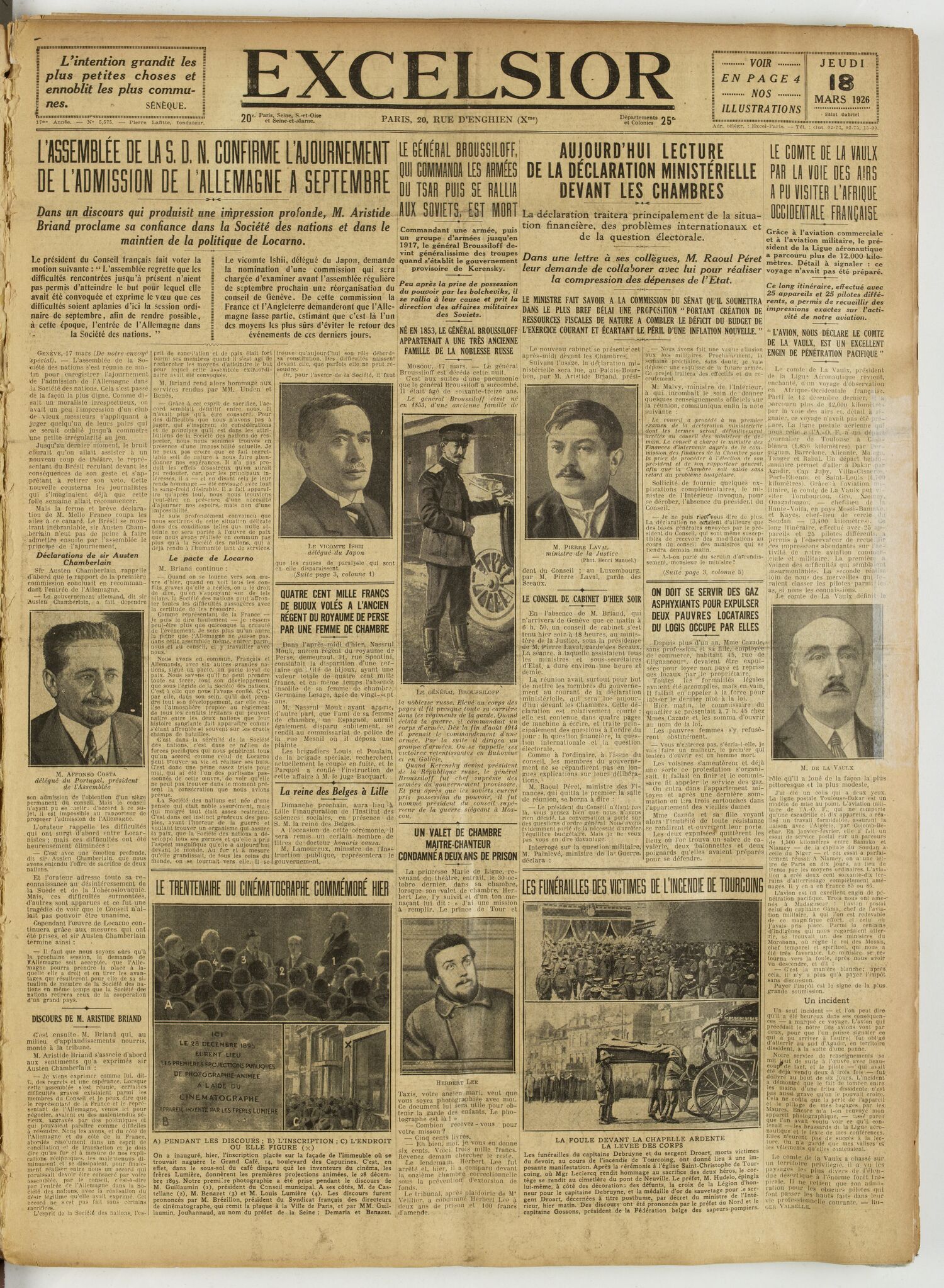 Excelsior — 18 mars 1926