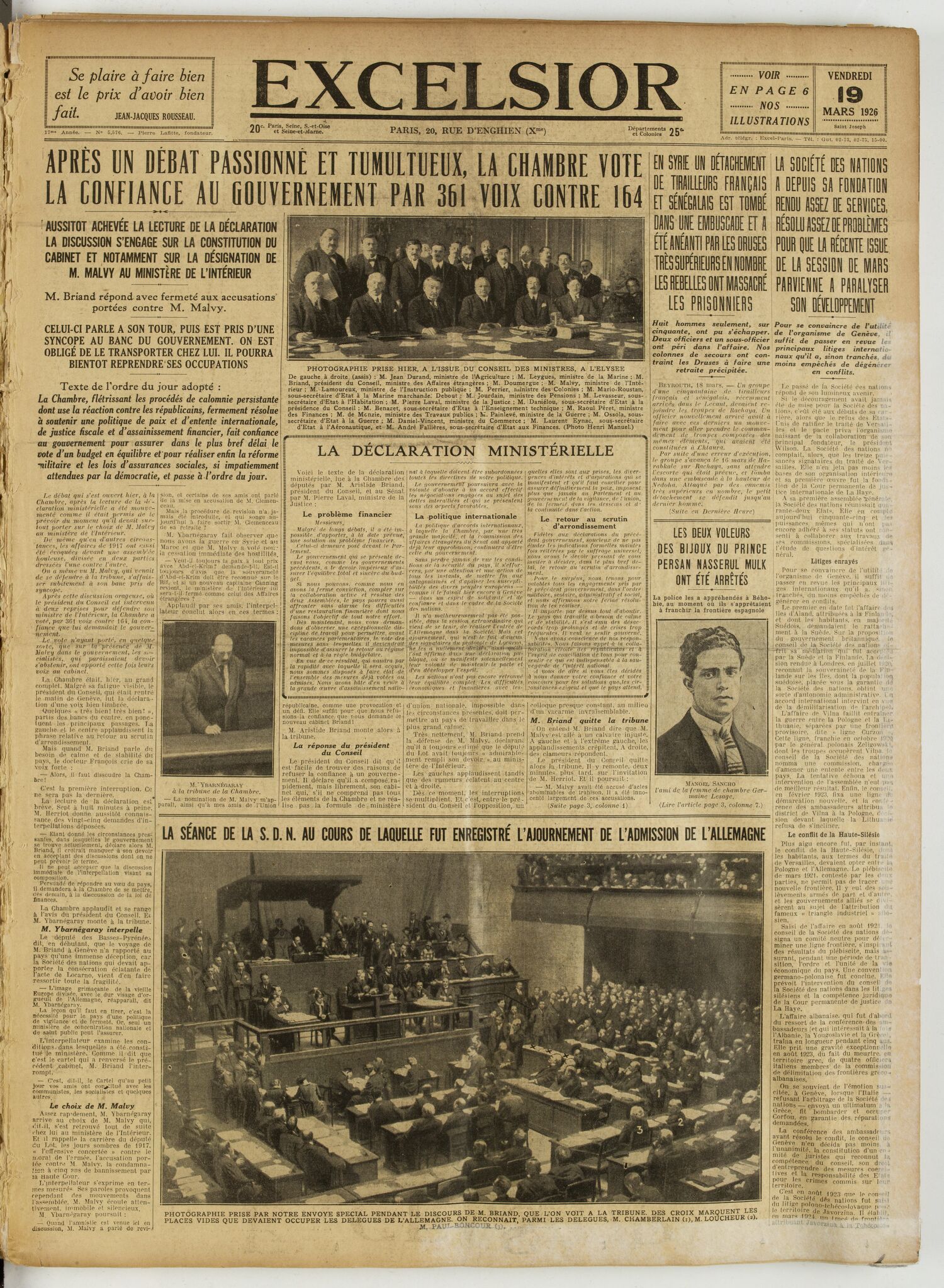 Excelsior — 19 mars 1926
